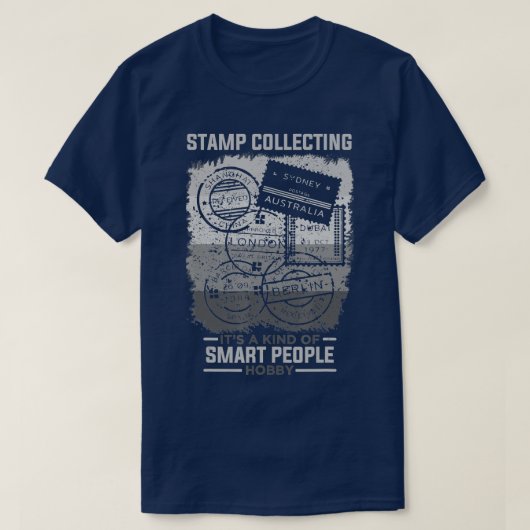Stamp Collect Hobby Smart People Funny Stamp Co. T-shirt (Design voorkant)