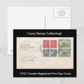 Stamp Collecting Briefkaart 1932 Canada FDC (Voorkant / Achterkant)