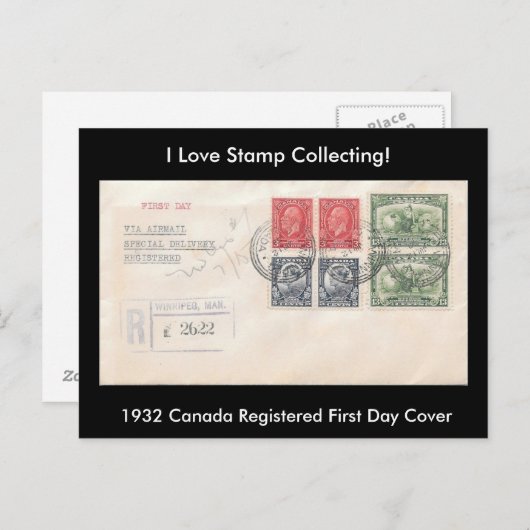 Stamp Collecting Briefkaart 1932 Canada FDC (Voorkant / Achterkant)