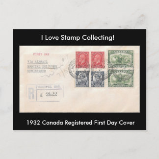 Stamp Collecting Briefkaart 1932 Canada FDC