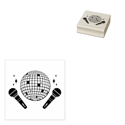 STAMP DISCO RETRO-PARTIJ RUBBERSTEMPEL (Gestempeld)