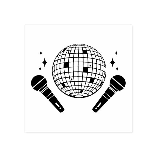 STAMP DISCO RETRO-PARTIJ RUBBERSTEMPEL (Afrduk)