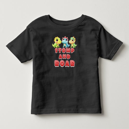 Stamp en Brul, Grappige Dinosaurussen Kinderen Kinder Shirts (Voorkant)