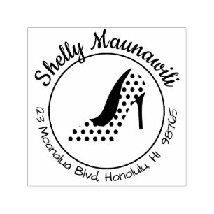 Stamp Girly Polka Dot Shoe Zelfinktende Stempel