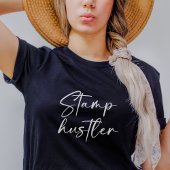 Stamp Hustler White Script Notional Public Navy Bl T-shirt