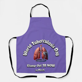 Stamp onze TB nu. Wereld Tuberculose Dag. Schort