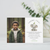 Stamp op Over, Knuffel Olifant, kinderverjaardagsf Bedankkaart (Staand voorkant)