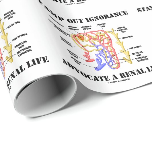 Stamp Out Ignorance Advocate Renal Life Nephron Cadeaupapier (Rol Hoek)