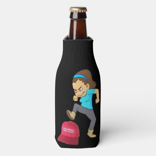 Stamp Out MAGA zwarte fles koeler (Fles Voorkant)