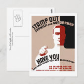 Stamp Out Syphilis and Gonorrhea Briefkaart (Voorkant / Achterkant)