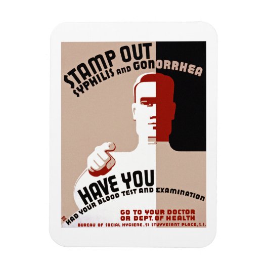 Stamp Out Syphilis and Gonorrhea Magneet (Verticaal)