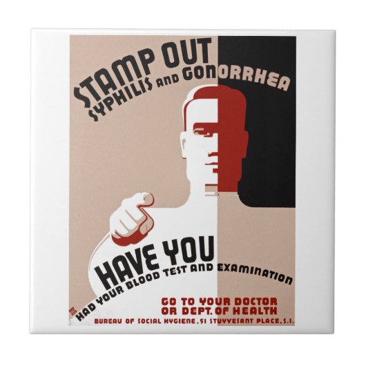 Stamp Out Syphilis and Gonorrhea Tegeltje (Voorkant)