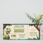 Stamp Over Dinosaurus Dieren Verjaardagskaart (Staand voorkant)