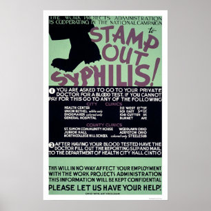 Stamp uit Syphilis 1940 WPA Poster