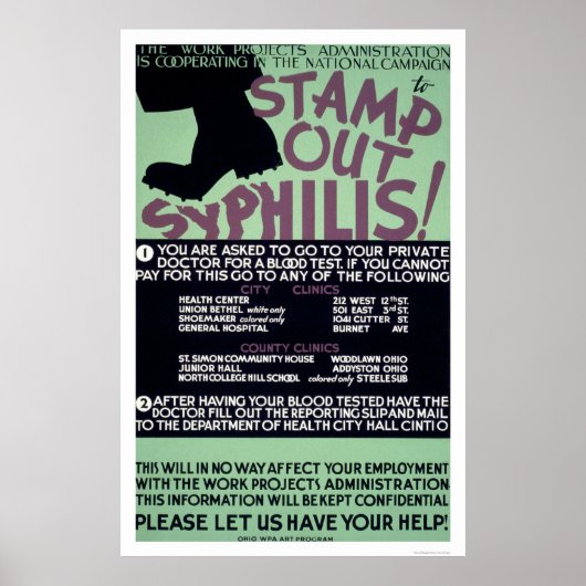 Stamp uit Syphilis 1940 WPA Poster (Voorkant)