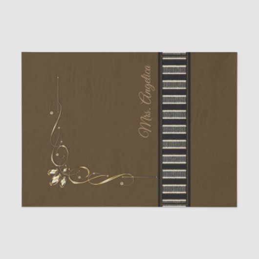 Stampapier Stripes Brown Tissuepapier (Voorkant)