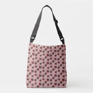 Stampapier voor aardbeien crossbody tas