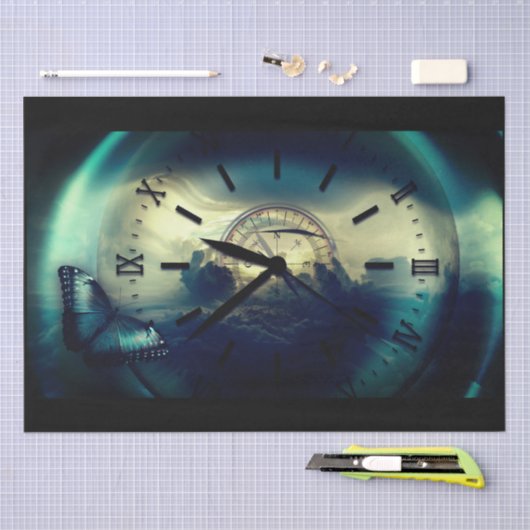 Stampapier voor reistijdklokken, compacte decoupag tissuepapier (Craft)