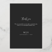 Stamped Heart in Gold met bruiloft Foto bedankt Folie Uitnodiging (Achterkant)