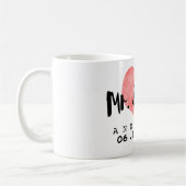 Stamped Heart Mr & Mrs Wedding Date Koffiemok (Links)