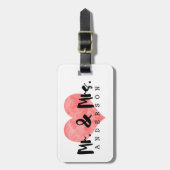 Stamped Heart Rustic Mr & Mrs Monogram Bagagelabel (Voorkant verticaal)