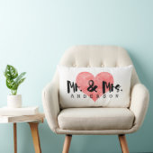 Stamped Heart Rustic Mr & Mrs Monogram Kussen (Stoel)