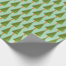 Stamped kerstbomen Wrapping Paper Cadeaupapier