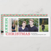 Stamped Merry Kerstmis Feestdagenkaart (Voorkant / Achterkant)