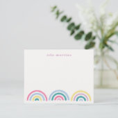 Stamped Rainbows Kinder Stationery Kaart - Blauwgr (Staand voorkant)