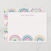 Stamped Rainbows Kinder Stationery Kaart - Blauwgr (Voorkant / Achterkant)