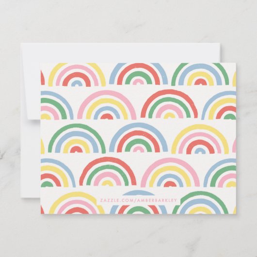 Stamped Rainbows Kinder Stationery Kaart - Cherry (Achterkant)