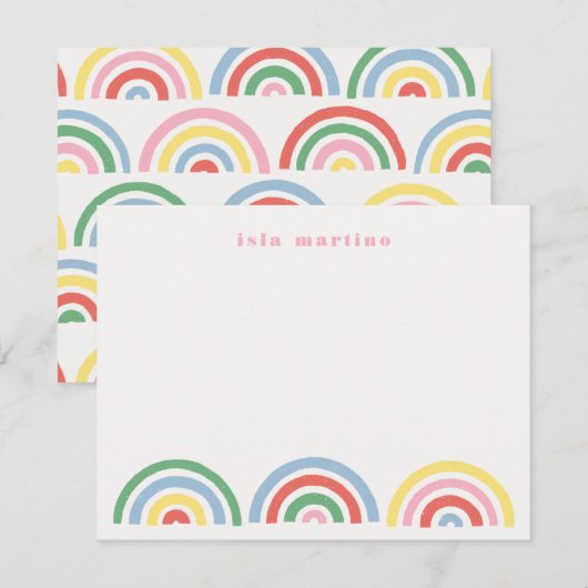 Stamped Rainbows Kinder Stationery Kaart - Cherry (Voorkant / Achterkant)