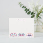 Stamped Rainbows Kinder Stationery Kaart - Plum (Staand voorkant)
