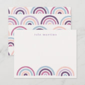 Stamped Rainbows Kinder Stationery Kaart - Plum (Voorkant / Achterkant)