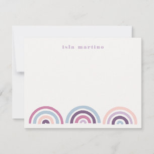 Stamped Rainbows Kinder Stationery Kaart - Plum