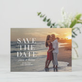 Stamped Serif Wording Save The Date (Staand voorkant)