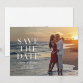 Stamped Serif Wording Save The Date (Voorkant / Achterkant)