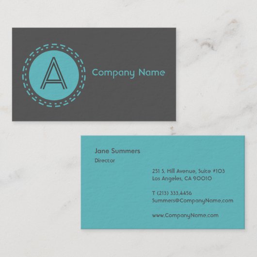 Stamped Spot Blue Dark Visitekaartje (Voorkant / Achterkant)