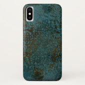 Stamped Teals Greens and Black Celtic Design Case-Mate iPhone Case (Achterkant)