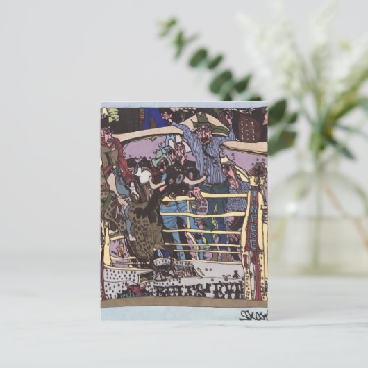 Stampede 8 seconden briefkaart (Staand voorkant)