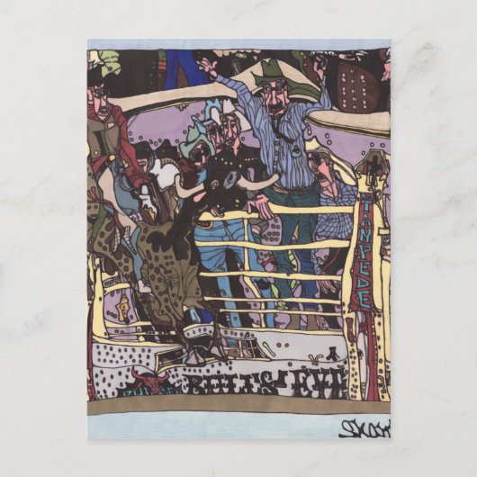 Stampede 8 seconden briefkaart (Voorkant)