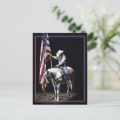 Stampede gebeden (rode, witte & blauwe rand) briefkaart (Staand voorkant)