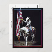 Stampede gebeden (rode, witte & blauwe rand) briefkaart (Voorkant / Achterkant)