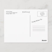 Stampede gebeden (rode, witte & blauwe rand) briefkaart (Achterkant)