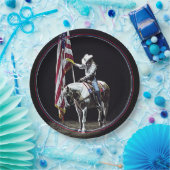 Stampede gebeden (rode, witte & blauwe rand) papieren bordje (Feest)