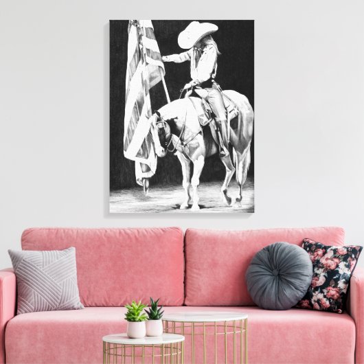 Stampede Prayers (ballpoint) Canvas Afdruk (Insitu (Woonkamer))