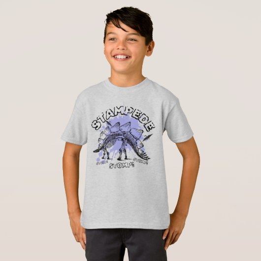 Stampede Stegosaurus Dinosaur T-shirt (Voorkant volledig)