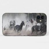 Stampeding Mustang Horses & Teepee iPhone 5 Hoesje (Achterkant (horizontaal))