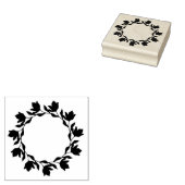 Stämpel med vacker blomkrans rubberstempel (Gestempeld)