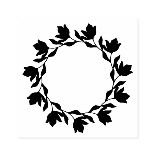 Stämpel med vacker blomkrans rubberstempel (Afrduk)